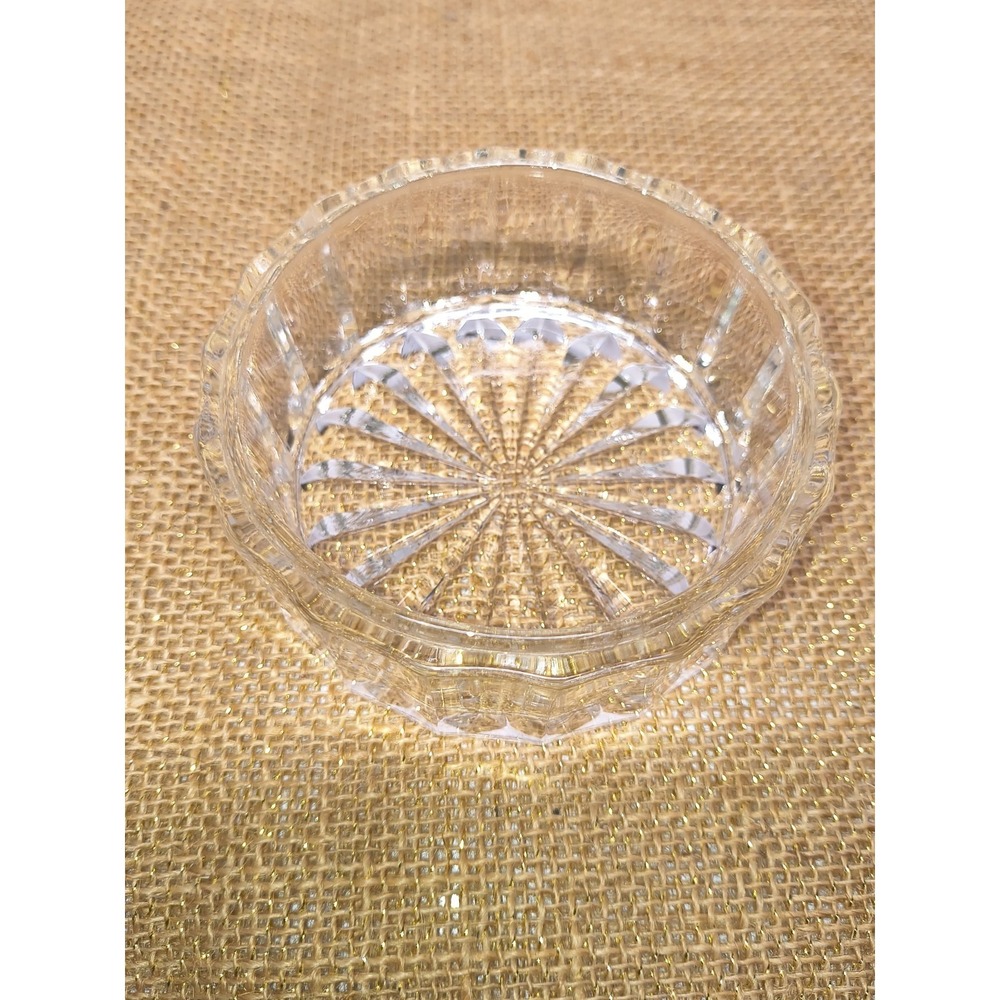 Vintage Godinger Silver Plate Lid Glass Jewelry Trinket Box Powder Puff Bowl - Picture 2 of 8